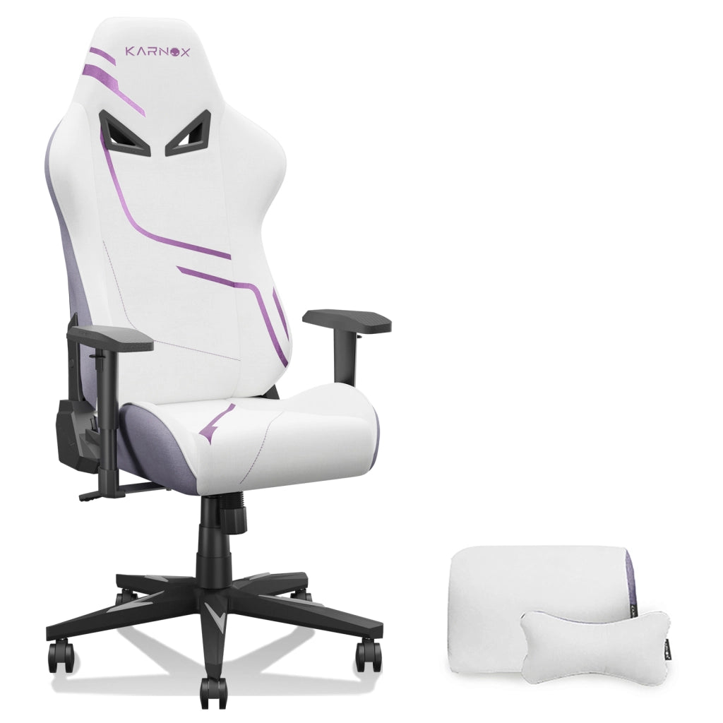 SEDIA Gaming Ergonomica in Tessuto Bianco e Viola 54,5x50x132 cm