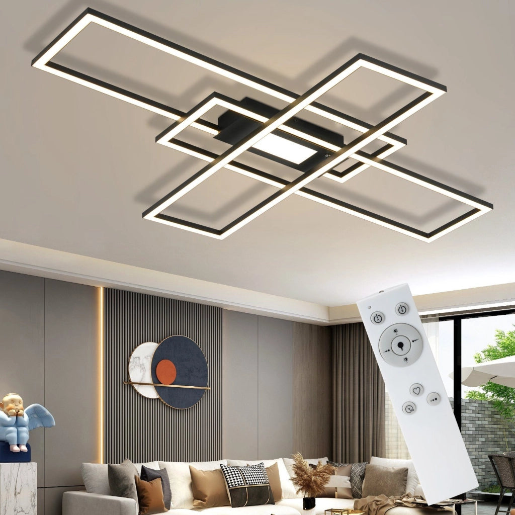 ZMH Lampada da soffitto plafoniera LED moderna 50W telecomando per soggiorno corridoio