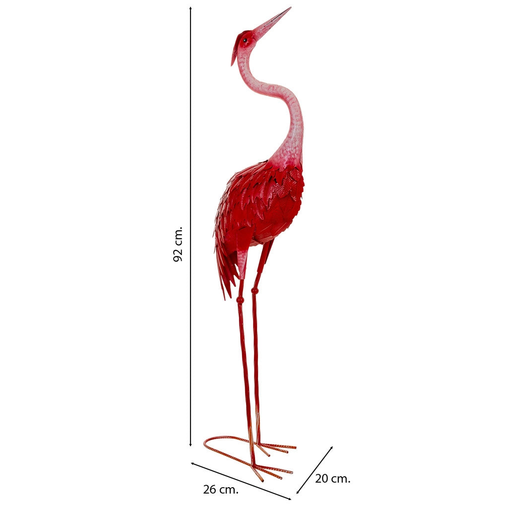 Figura decoración de metal roja 26x20x92h cm