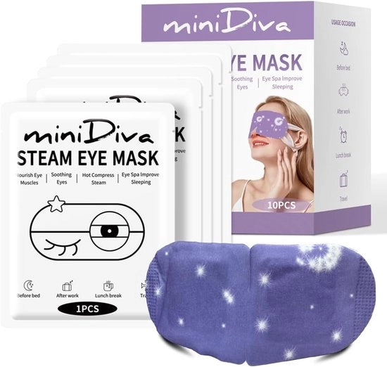 Oogmasker con Terapia di Vapore Caldo - Relaxante - 30 pezzi - Lavanda