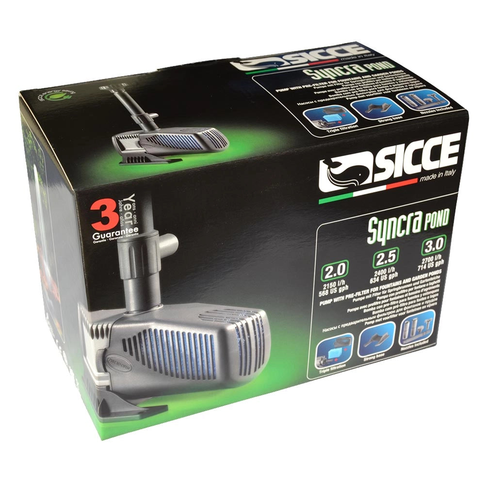 Sicce pompa laghetto syncrapond 2.0 filtrazione giochi 2150 litri ora