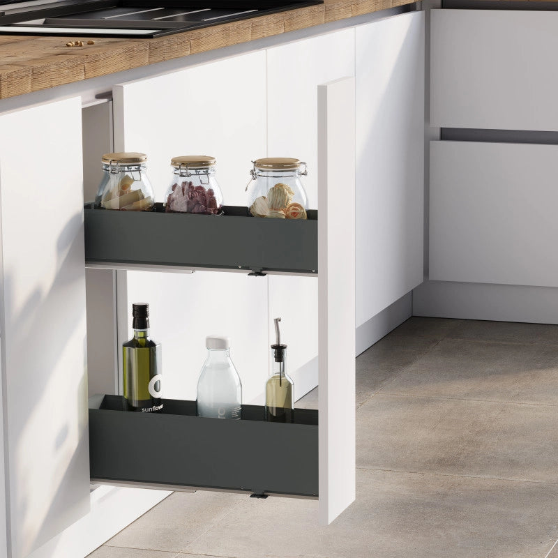 Carrello estraibile Titane con fissaggio inferiore con chiusura softt, modulo 300mm Acciaio, Grigio antracite