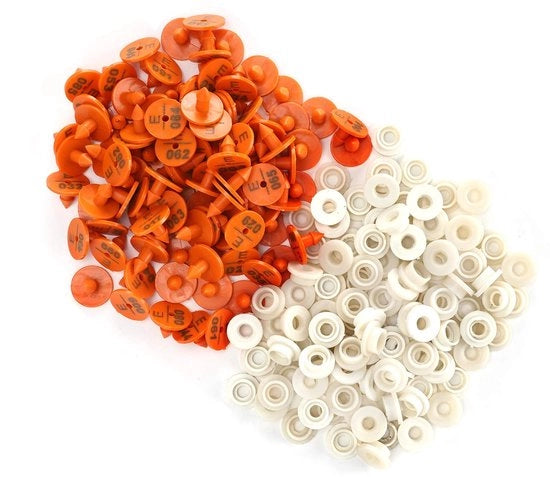 Etichette di identificazione per animali - 100 set - Materiale in plastica duraturo - Protezione anticondizionale - Etichette per animali