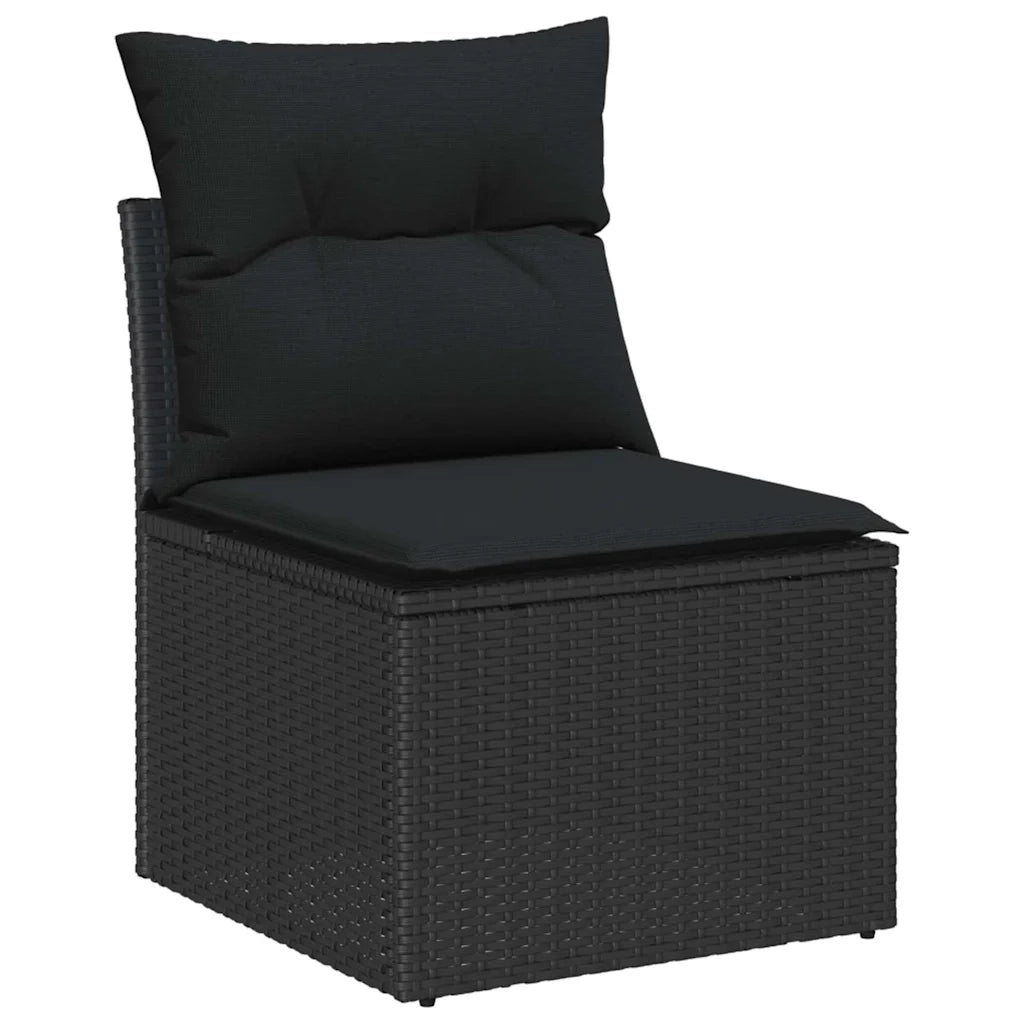 Set Divano da Giardino con archiviazione 9 pcs Nero Poly Rattan 3364429