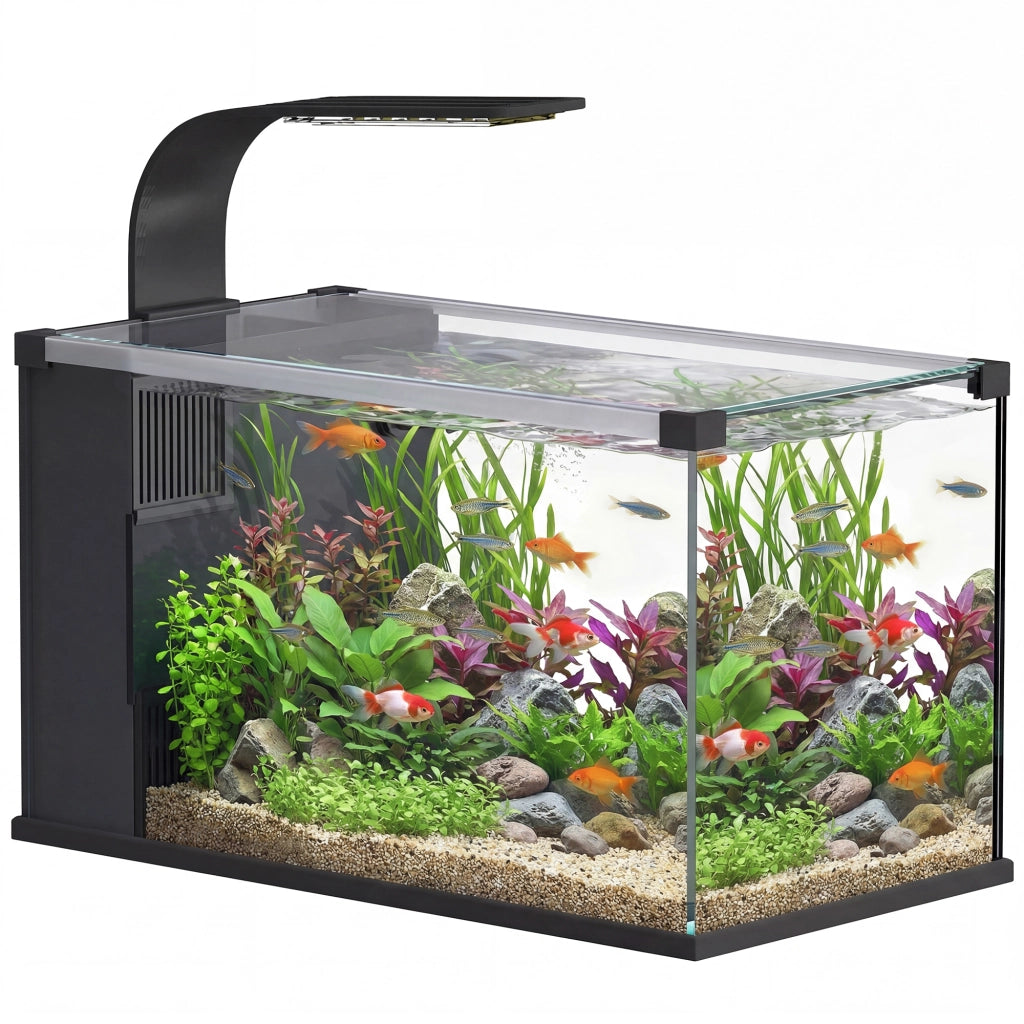 Acquario 24L ¨C Xylo ¨C Vetro Temperato con Filtro LED e Pompa