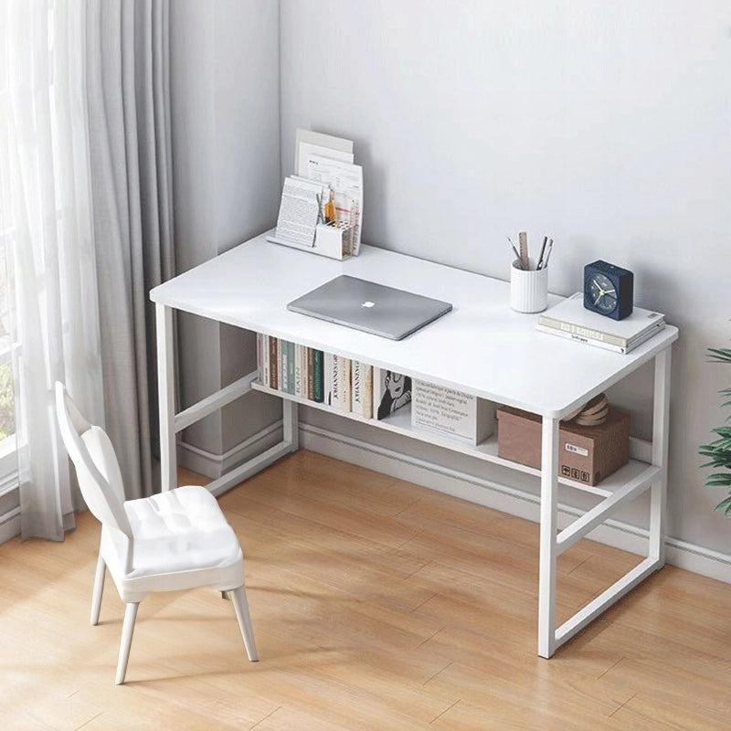 Scrivania da computer in stile loft bianca per ragazzi con ripiano, moderna, 100 cm