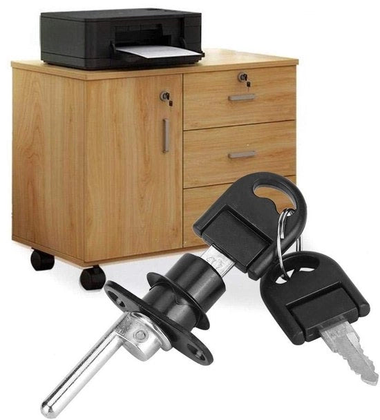 Blocco di sicurezza per porte - 2 Chiavi master - Raccordo anti-sfregamento - Corrosione resistente - Diametro 16 mm - Installazione facile - Blocco per mobili