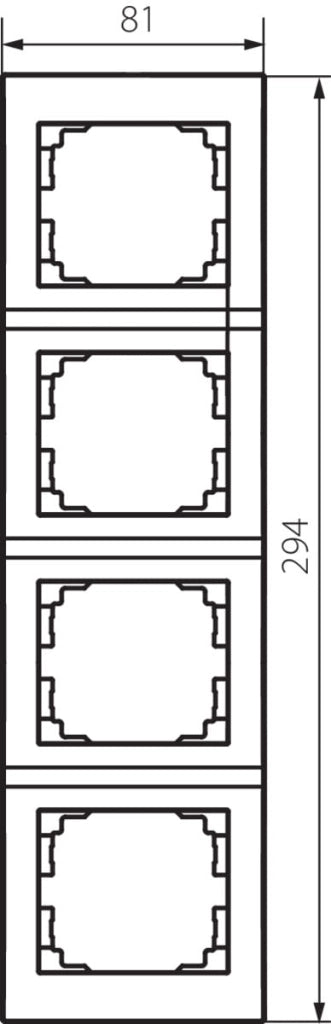 Cornice quadrupla verticale LOGI bianca Kanlux 25124
