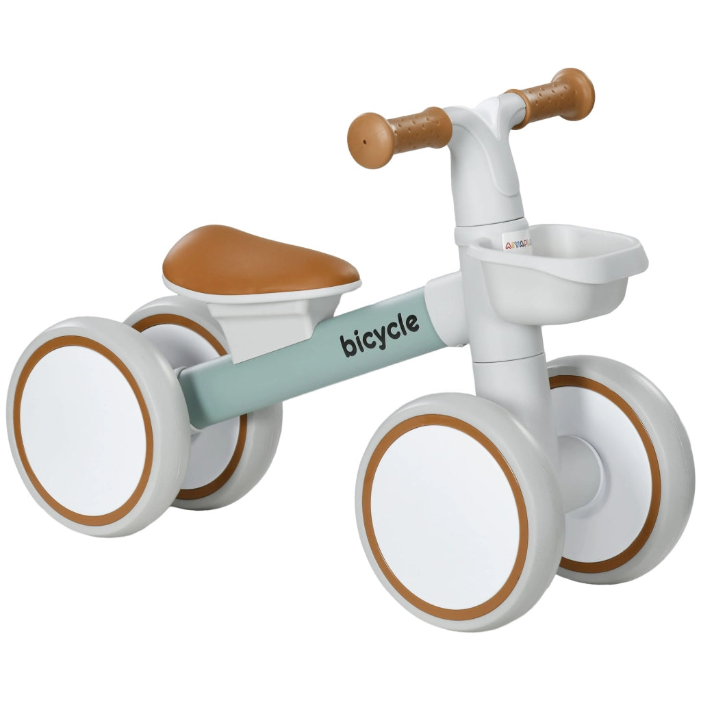 Bicicletta senza pedali per bambini con 4 ruote ¨C Minimal ¨C Grigio Marrone Verde