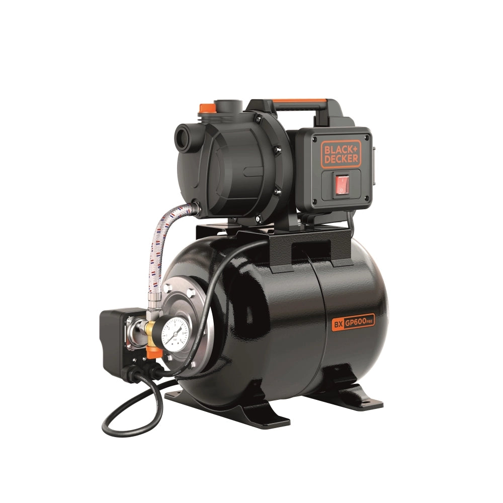 BLACK+DECKER BXGP600PBE Pompa Autoadescante con Serbatoio per Acque Chiare (600 W, Portata max. 3.100 l/h, Prevalenza max. 35 m)