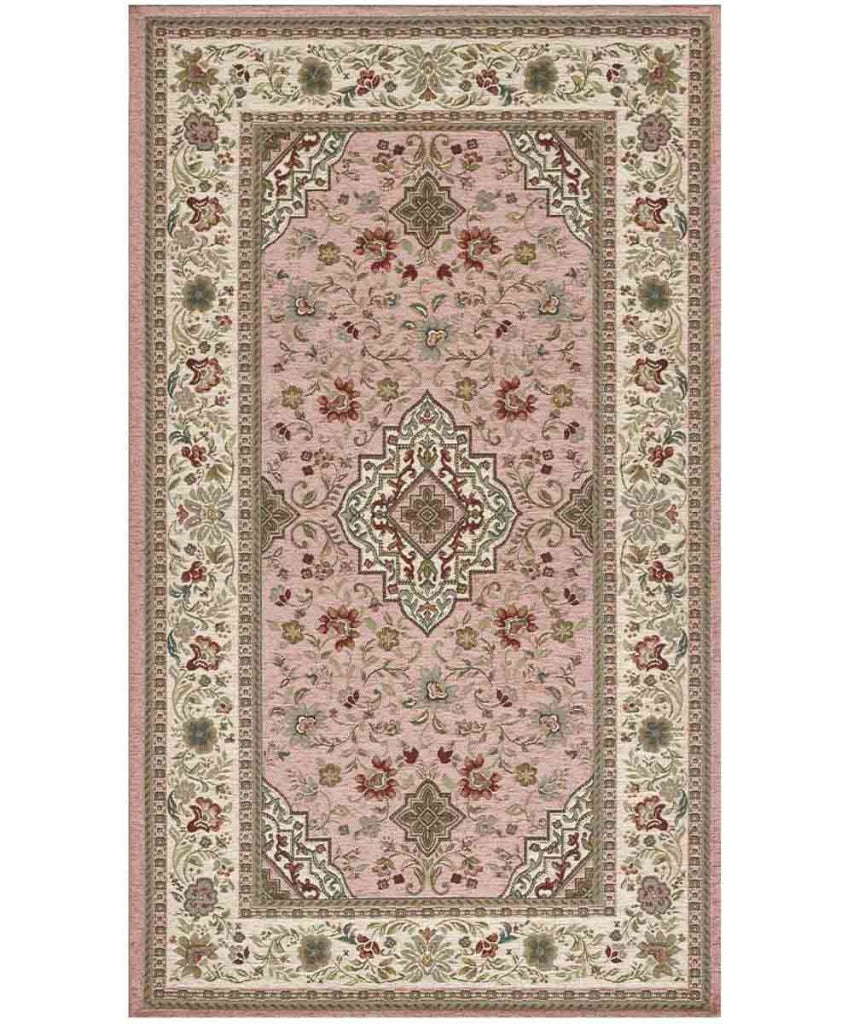 Tappeto TABRIZ ROSA cm.115x175 orientale classico in ciniglia multiuso lavabile velour antiscivolo