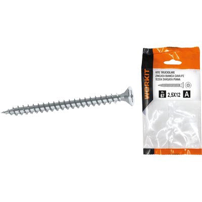 VITE TRUCIOLARE TSP ZINCATA BIANCA SELF WORKIT - CAVA PZ FILETTO INTERO MM 6,0X60 CF=PZ 8- 5 confezioni