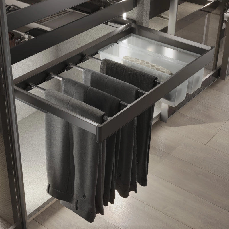 Cassetto in filo metallico per armadi e cabine armadio Quartz, 440mm (M60), Acciaio, Titanio