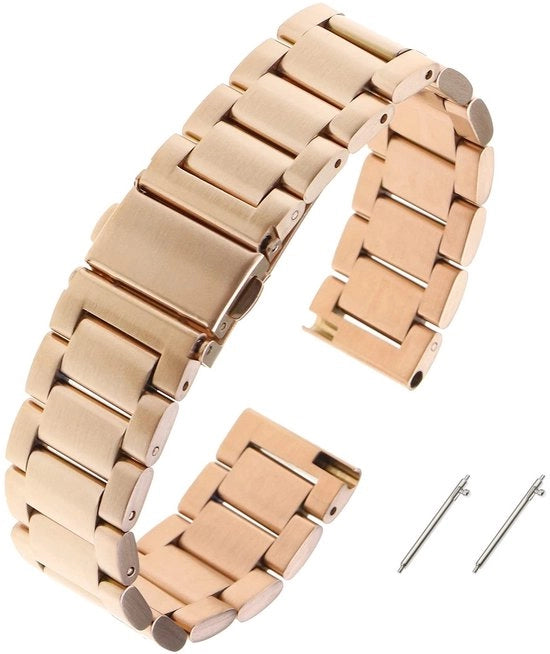 Cinturino orologio - Cinturino sostitutivo - Acciaio inossidabile - Compatibile con Garmin Venu 2S Vivoactive 4S Vivomove 3S - 130-195 mm misura polso - Modello argentato - Cinturino orologio - Adatto per smartwatch - Modello argentato