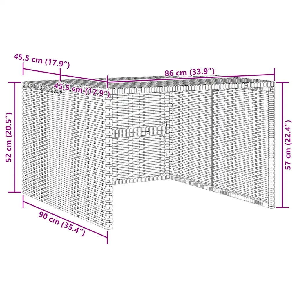Garage per Robot Tosaerba Grigio 86x90x52/57 cm in Polyrattan 365406