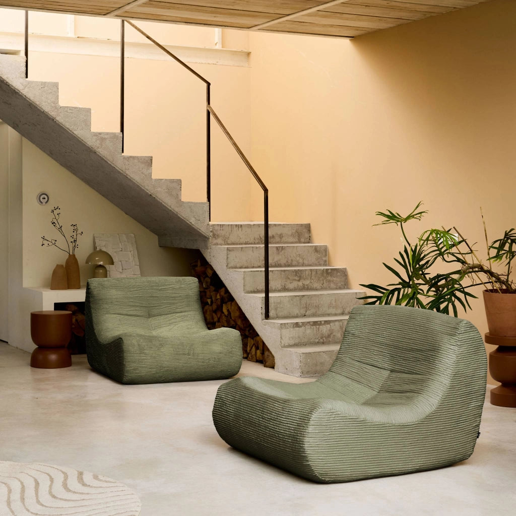 Divano modulare velluto, 2 posti, verde kaki