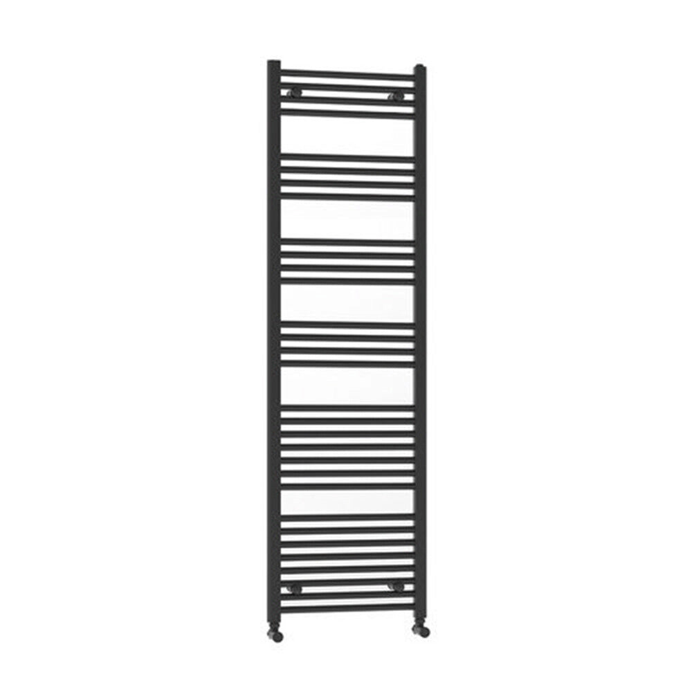 Termoarredo bagno H 176 x L 55 cm in acciaio nero opaco