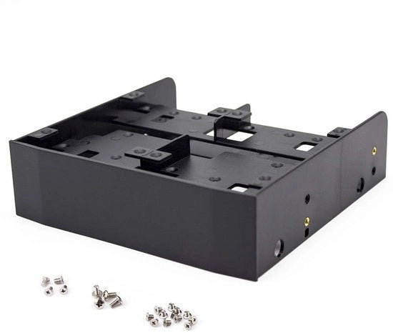 Montaggio beugel per dischi rigidi da 2,5/3,5 pollici - Compatibile con bay 5,25 pollici - Realizzato in materiale resistente - Disegno multifunzionale - Incluso set di viti di montaggio - Bay per dischi rigidi