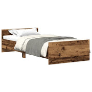 Letto singolo | Letto per adulti | Giroletto senza Materasso Legno Antico 75x190 cm in Truciolato