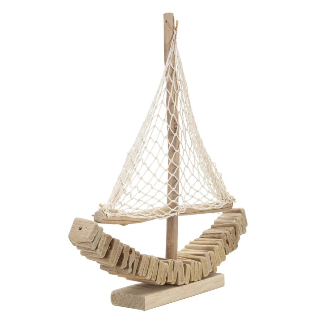 Scultura Barca 1, Marrone, Legno, 45x7x45 cm