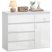 Sideboard con 5 cassetti e scaffale regolabile ¨C Minimal ¨C bianco lucido