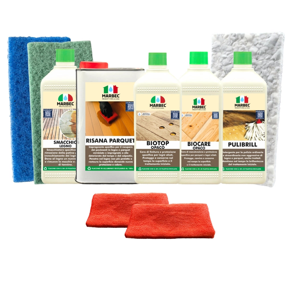 KIT RESTAURA LEGNO OLIATO OPACO Set Restauro Parquet Oliato Opaco: Rinnova Colore e Protezione