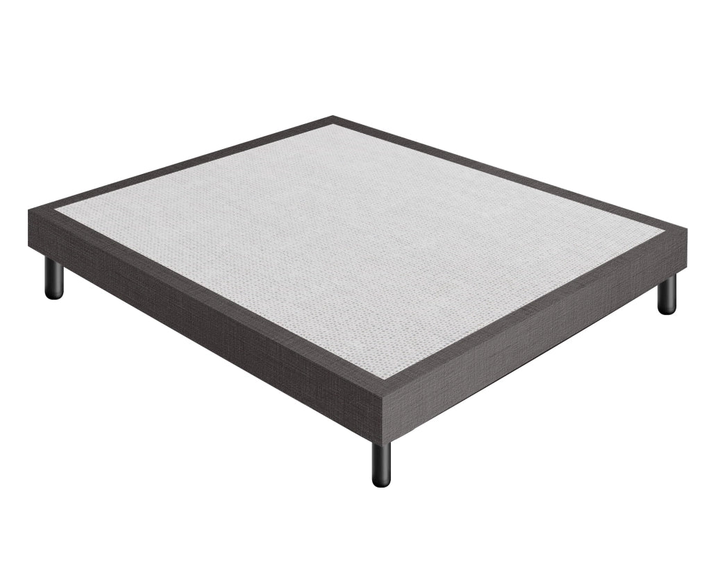 Letto Sommier Matrimoniale 160x200 Grigio Scuro Rivestito - Resistente fino a 120 Kg per Persona