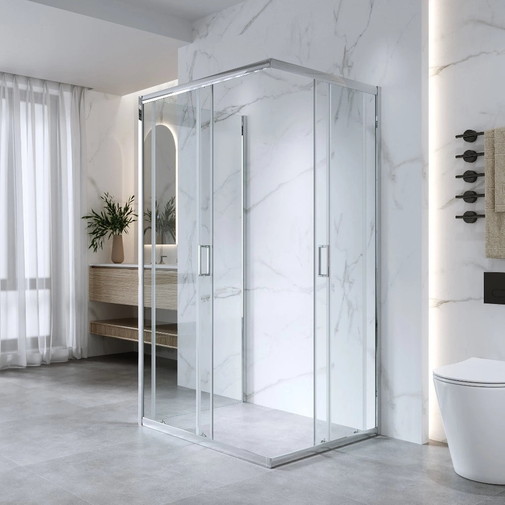 Cabina Doccia 3 Lati 70x100x70 Cm H185 cm Cm vetro 6 mm Trasparente Scorrevole| Kiro