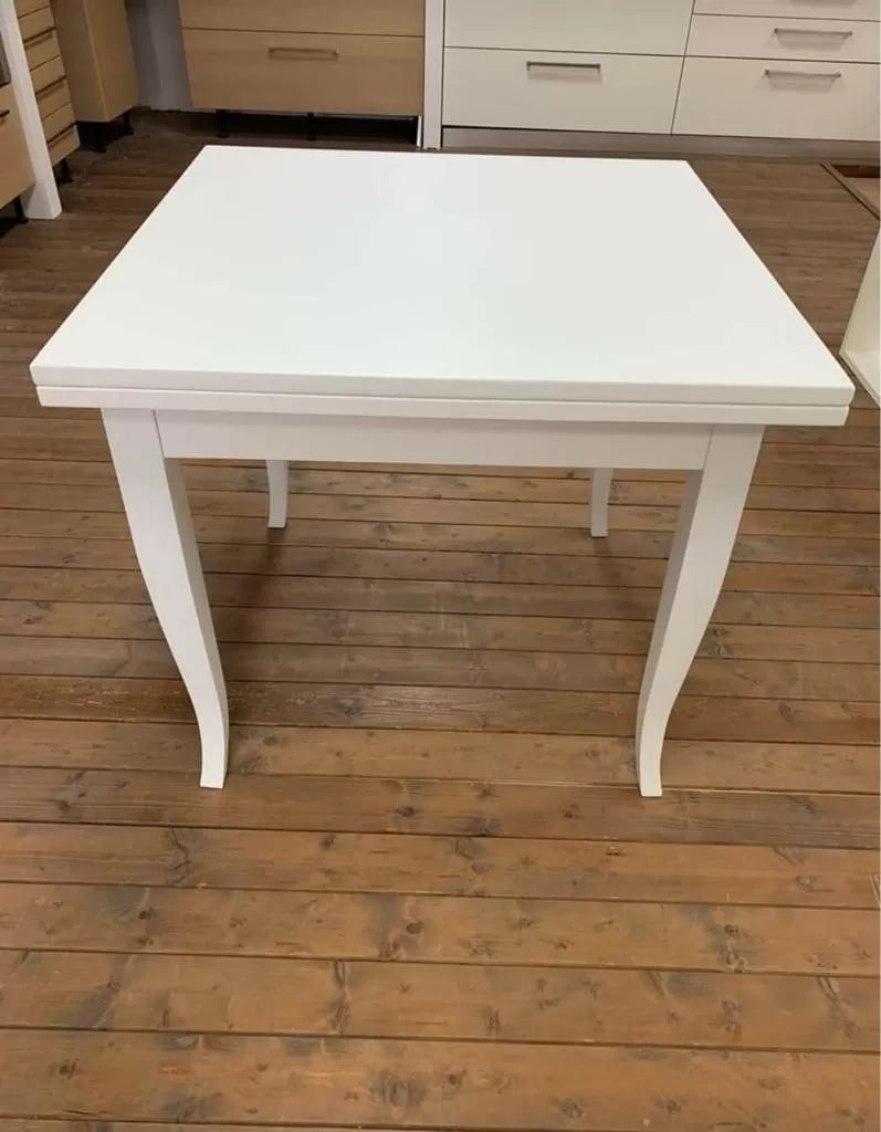 Tavolo a libro classico 100x100 bianco opaco (748) - Mobili 2G