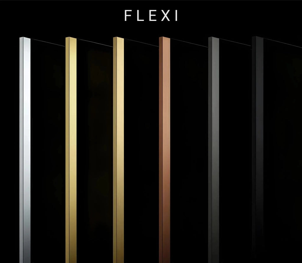 Parete Doccia Rea Flexi Grey / Gold 130