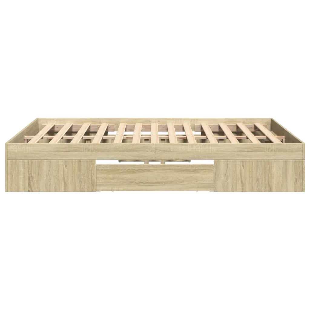 Letto matrimoniale | Letto per adulti | Giroletto senza Materasso Rovere Sonoma 120x190cm in Truciolato