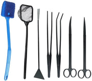 Set di acquascaping 7 in 1 - Acciaio inossidabile - Taglierino/Pinza - Attrezzatura per piante d'aquario - Set di taglio e pulizia - Manutenzione perfetta delle piante acquatiche - Attrezzatura per acquari