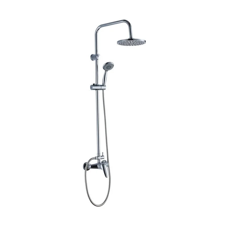 Colonna Doccia Luton in Acciaio con Rubinetto e Soffione Tondo Ø20 cm