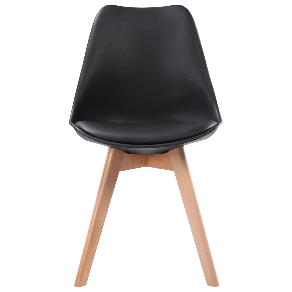 Set di 4 sedie scandinave nere NORA con cuscino