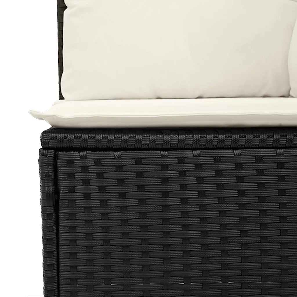 Set Divano da Giardino con cuscino 10 pcs Nero polyrattan 3347621