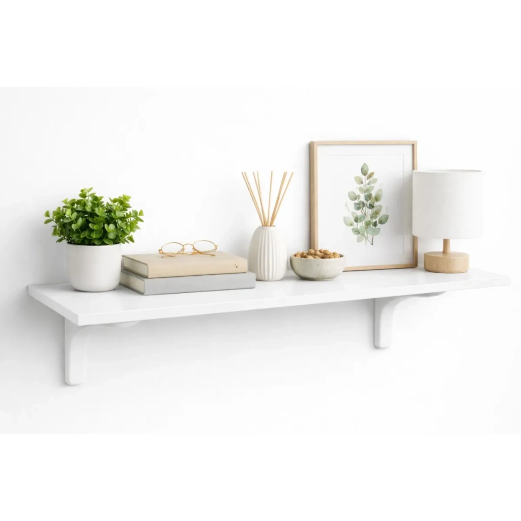 Mensola da Muro da appoggio in Legno nobilitato spessore 1,8 cm in colore Bianco 70x30 cm