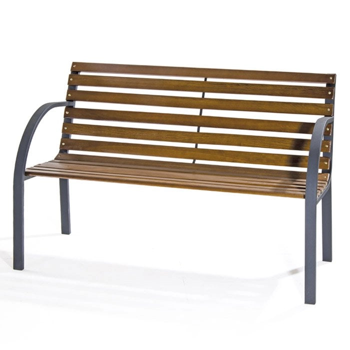 Panchina da Esterno Giardino Doghe Legno Ferro Metallo Parco New York Verdelook