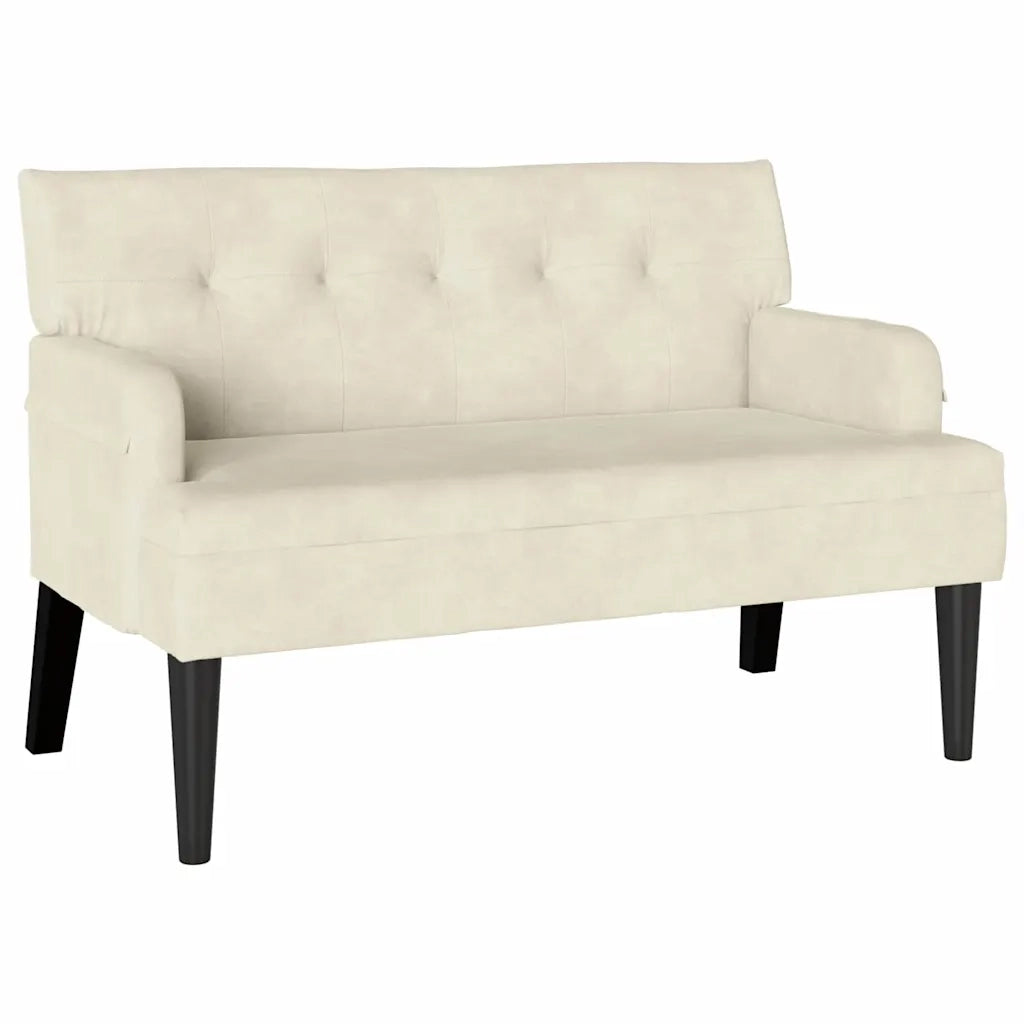 Panca Chesterfield Crema 112 x 65,5 x 75 cm Velluto