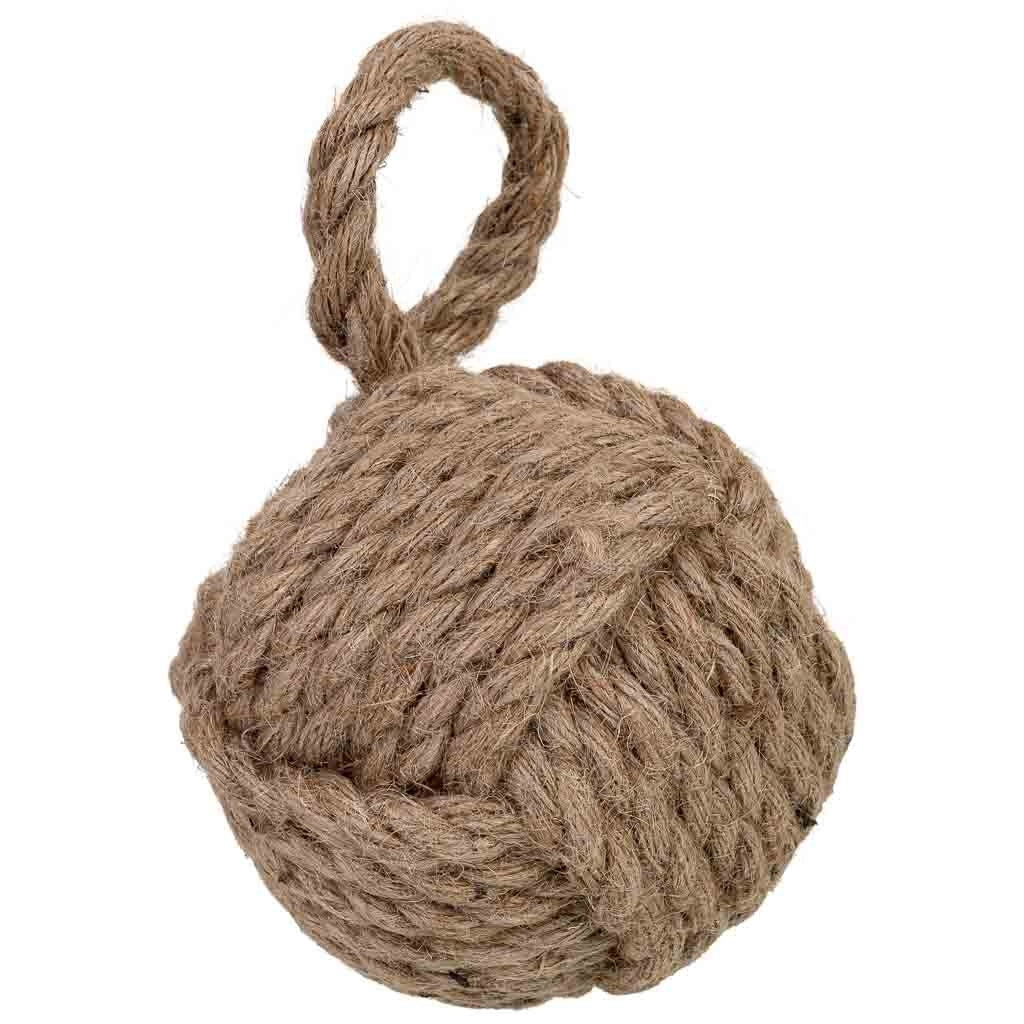 Fermaporta in cotone beige, 13x13x22h cm