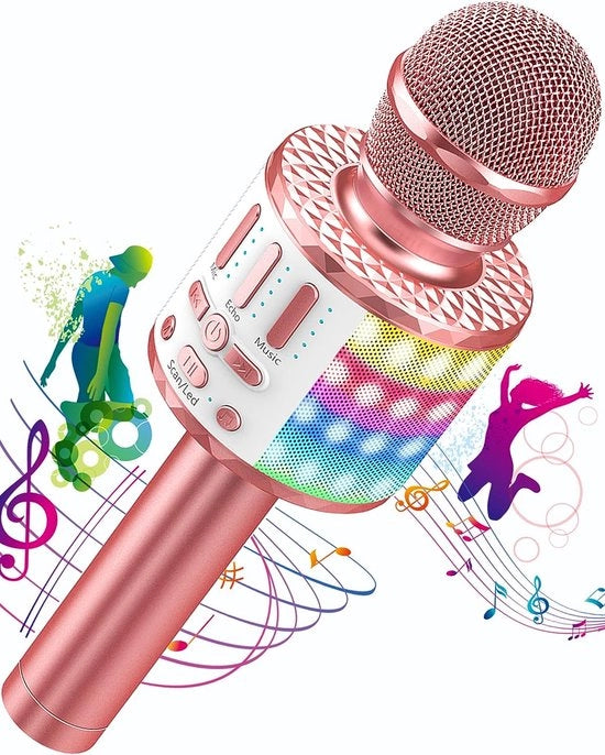 Microfono Bluetooth Senza Fili - Modulatore di Voce e 12 anni + Utilizzo - Karaoke per Bambini - Giocattolo 2+ Anni