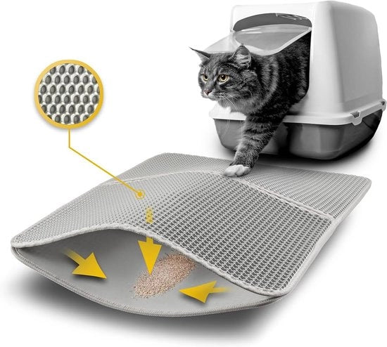 Pavimento per gatti - disegno di api - 1 pezzo - grigio - 61x38 cm