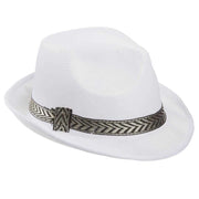 Cappello fedora bianco con nastro 58
