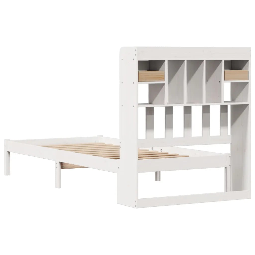 Letto Libreria senza Materasso Bianco 90x190 cm Massello Pino 3321613