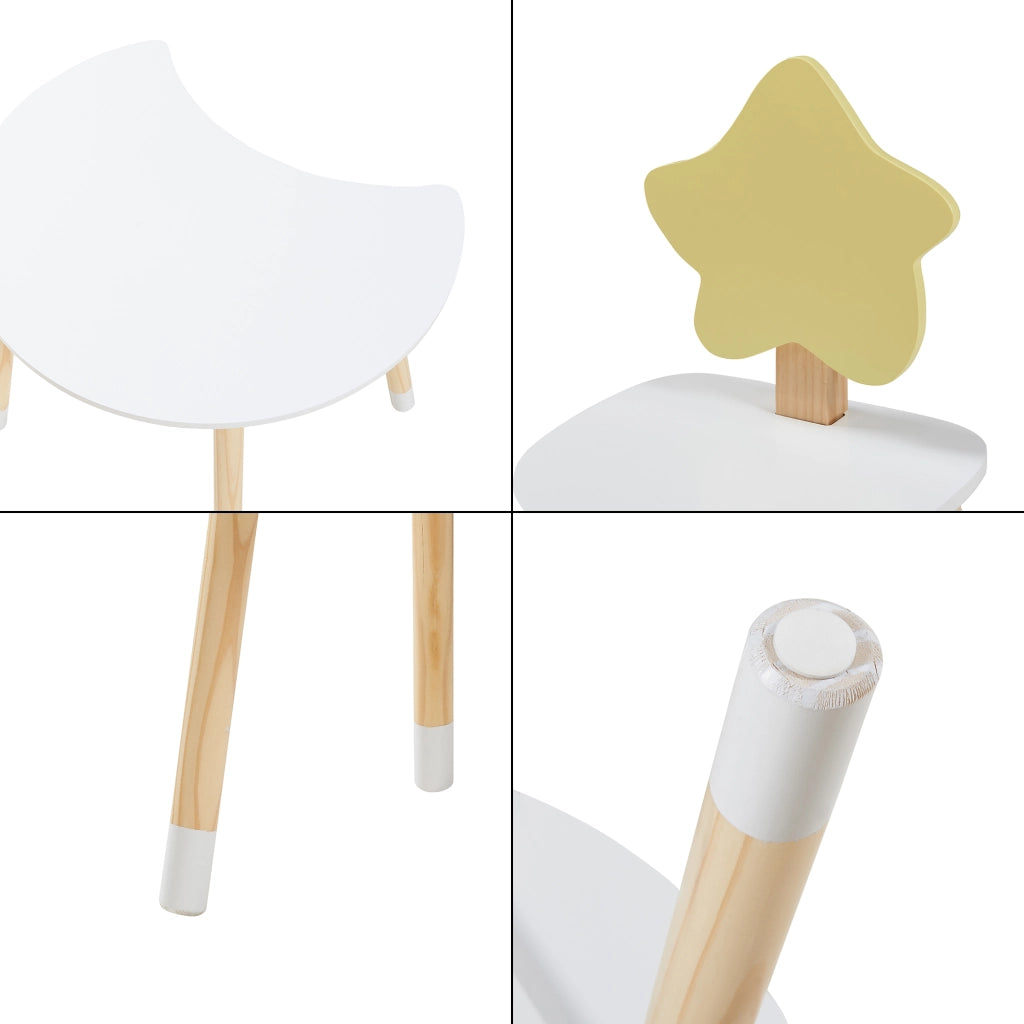 Set Lallega di 2 Mobili per Cameretta Scrivania e Sedia - Bianco/Naturale [en.casa]