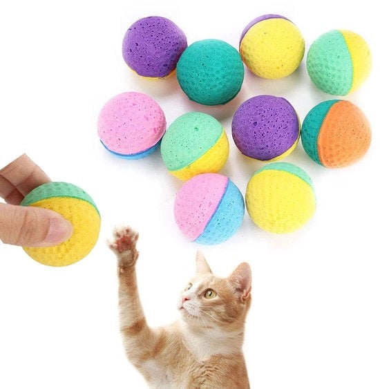Set di palline per gatti in latex da 10 pezzi colorevole