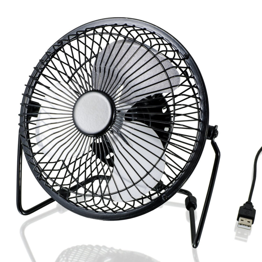 Trade Shop - Ventilatore A Pale Usb In Metallo Silenzioso Potente Da Tavolo Scrivania Per Pc -