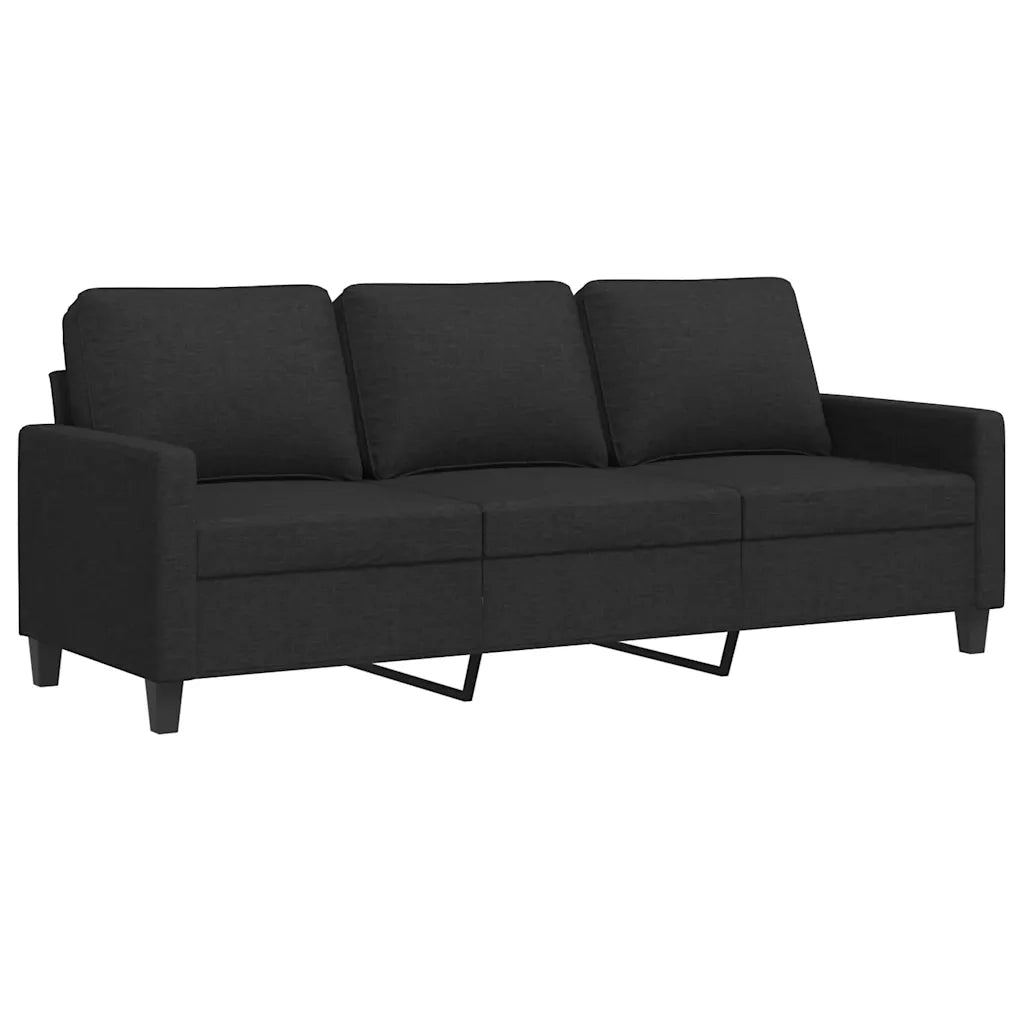 Divano a 3 Posti Nero 180 cm in Tessuto 359175