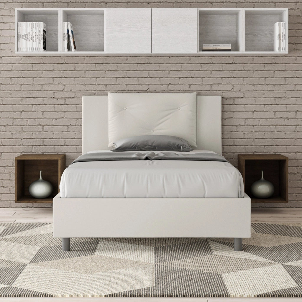 Letto 1 Piazza e Mezzo 120x210 cm con Rete Appia Bianco