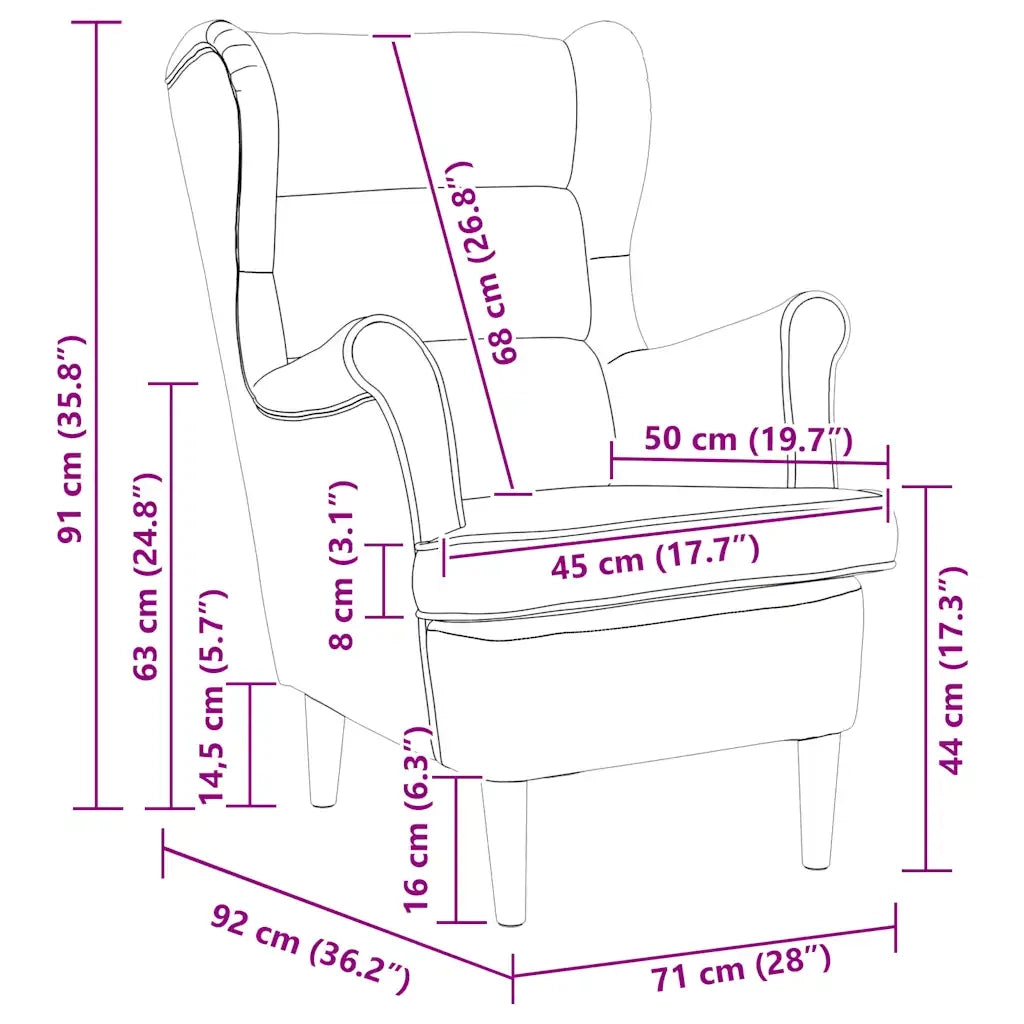 Poltrona Marrone Velluto 324067