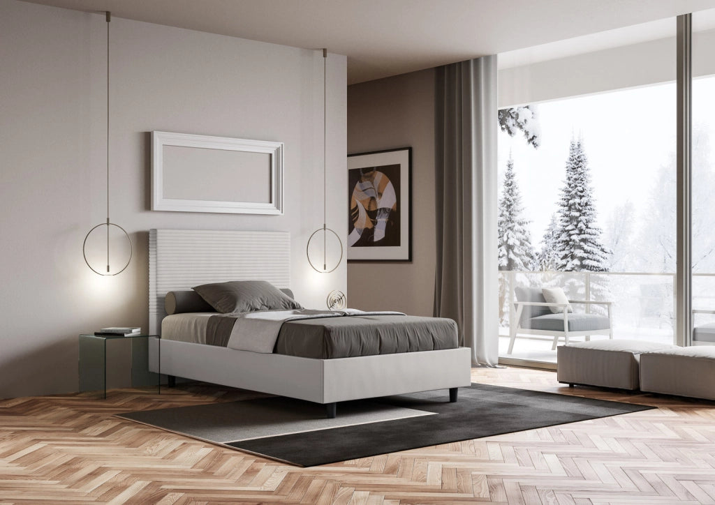 Letto Matrimoniale 160x190 cm con Rete Focus Bianco